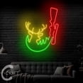 thumbnail image 2 of C-CRAFT Forest Deer Hunting Neon Led Light Up 38 inch for Deer Hunter Home Bedroom Wall Decor, 2 of 5