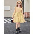 thumbnail image 4 of Arshiner Toddler Tutu Dress Little Girls Long Sleeve Casual Tulle Kids Fall Winter Outfits with Ribbon, 4 of 6