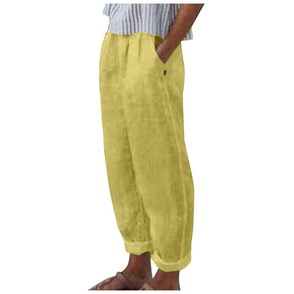 Women's Pants Ladies Casual Pants Yellow Yoga Pants Loose Pants for Women Wide Leg Trousers Women Women Summer Outfits