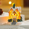 thumbnail image 4 of Christmas Decorations - Christmas Village Lighted Resin Houses - Indoor White Xmas Holiday Rustic Unique Decor for Home Table Room Farmhouse Decoration, 4 of 8
