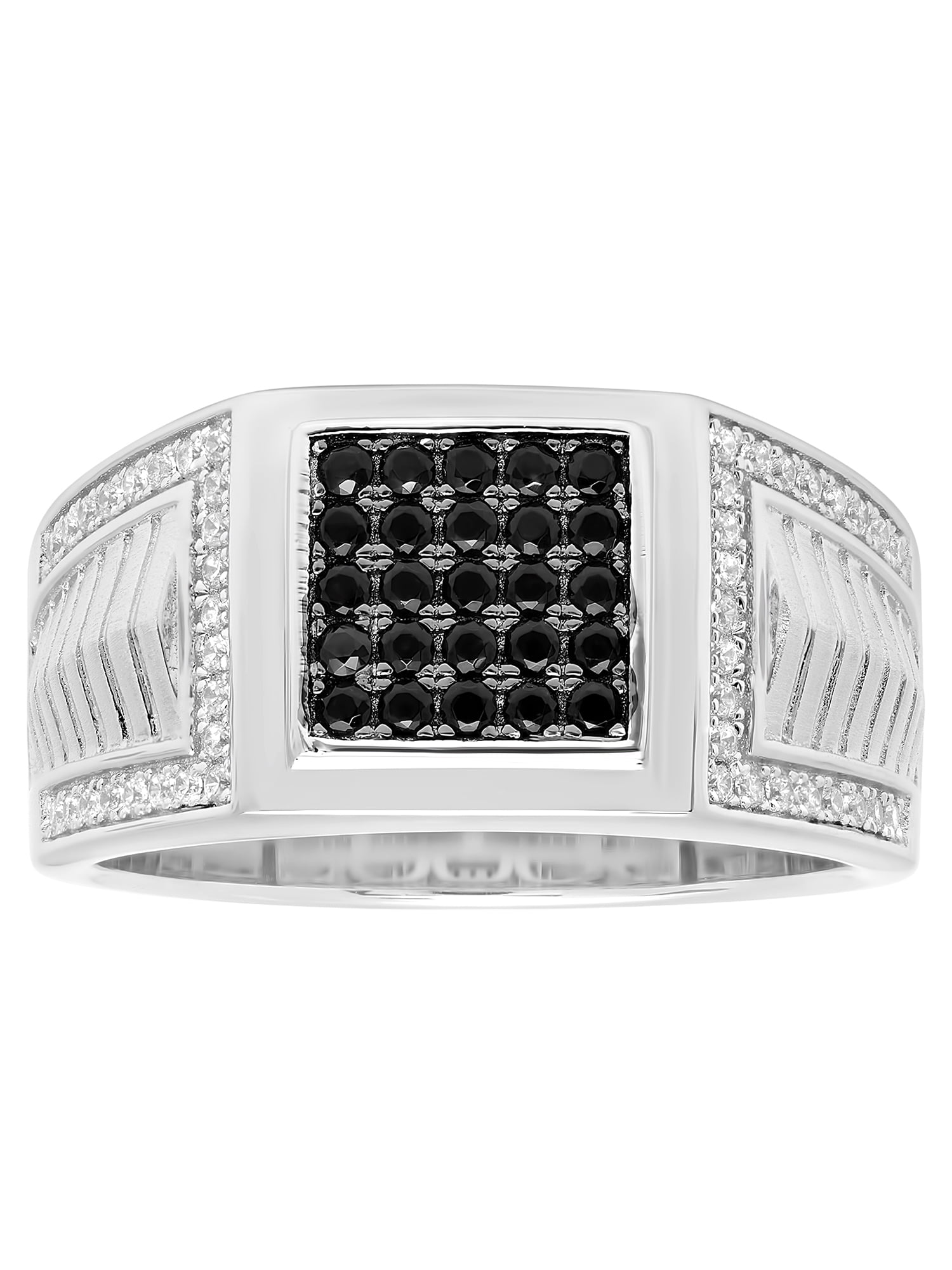 Men’s Sterling Silver Two Tone Cubic Zirconia Ring