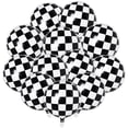 thumbnail image 1 of 10 Uds. Globo de coche de carreras de 18 pulgadas, tablero de ajedrez, globo de aluminio Mylar, globo de helio a cuadros blanco y negro oso de fresa Hogar, 1 of 2