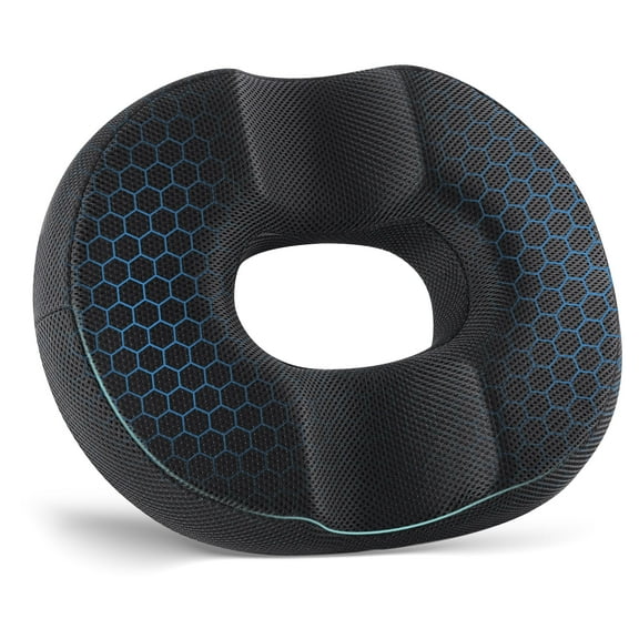 Onekawa Donut Pillow,Memory Foam Seat Chair Cushion for Men and Women,Tailbone Pain and Hemorrhoids Relief,Black