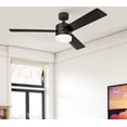 thumbnail image 2 of Westinghouse Lighting Alta Vista Smart Wi-Fi Ceiling Fan with LED Light, Remote Control 52 Inch Matte Black Finish, Opal Frosted Glass, Compatible with Amazon Alexa & Echo Device, 2 of 9