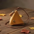 thumbnail image 2 of New Triangular Leather Coin Purse Portable Coin Change Storage Bag Button Small and Cute Wallet-red-, 2 of 7