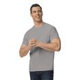 thumbnail image 3 of Gildan Short Sleeve Pocket T-Shirt - Dryblend, Men Crewneck Classic Fit Tee, Graphite Heather, XL, 3 of 5