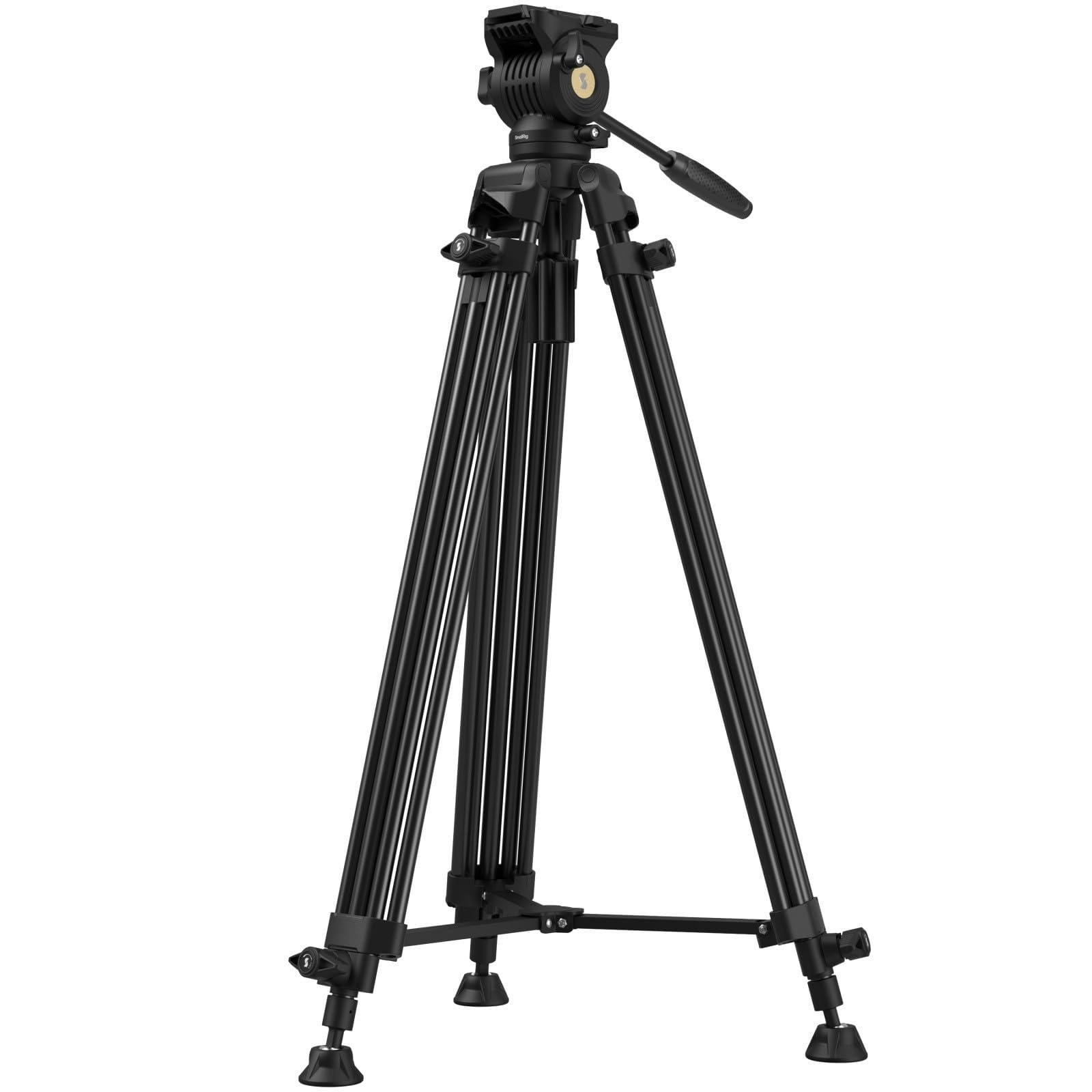 73''/186cm Heavy Duty Aluminum Alloy Video Tripod  Max Load 8kg (18lbs) Fluid Head With +85° To -78 Tilt Range Compact Travel Weight 3.1kg(6.8lbs) Folded Height 88cm Ad-14-5440