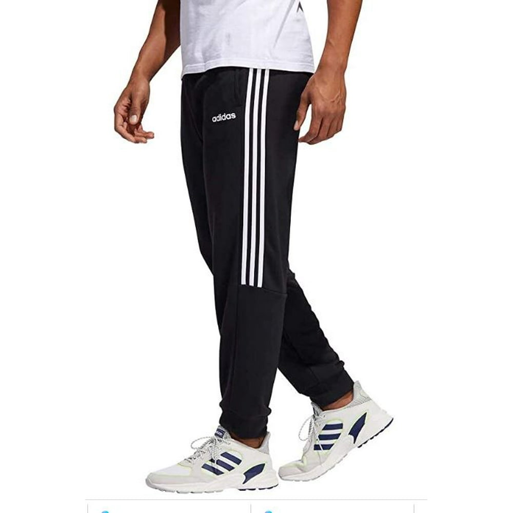 Adidas - Adidas Climalite 3 Stripe French Terry Jogging Pants, Black ...