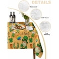 thumbnail image 5 of Saint Patrick's Day Rectangle Tablecloth, Orange Gnomes Hat Boot Rainbow Clovers Waterproof & StainResistant Tablecloth, Washable Oil-proof Table Cover for Dining/Party/Wedding/Buffet 54x108 In, 5 of 9