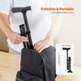 thumbnail image 5 of KFFKFF Folding Walking Cane for Men and Women, Adjustable Height with 8 Levels, 4-Pronged Pivoting Base, Lightweight Aluminum Mobility Aid for Adults and Seniors, Supports up to 250 lbs (Black), 5 of 9