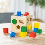 مكعب فرز الشكل Melissa & Doug - لعبة خشبية كلاسيكية مع 12 شكلاً