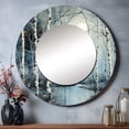 thumbnail image 1 of Designart "Mystic Moonlight Birch Woods II" Trees Rund Mirror For Wall Decor - Large Blue Round Print Mirror - Round Country Mirror 36" x 36" Inch - Wall Mounted Round Large Mirror, 1 of 5