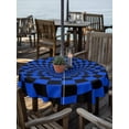 thumbnail image 2 of Outdoor Tablecloth with Umbrella Hole for Patio/Picnic/Party/Camping, Blue Black Checkered Waterproof Table Cloth Round Cover Washable, Modern Abstract Art (Dia 54"), 2 of 9