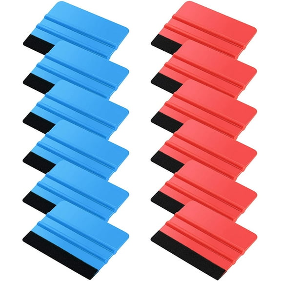 2 Pieces Plastic Felt Edge Squeegee Tool Vinyl Squeegee 4 Inch Felt Squeegee Applicator Tool Scraper Tool with Soft Felt Cloth for Car Vinyl Wrap, Window Tint, Wallpaper, Decal Sticker