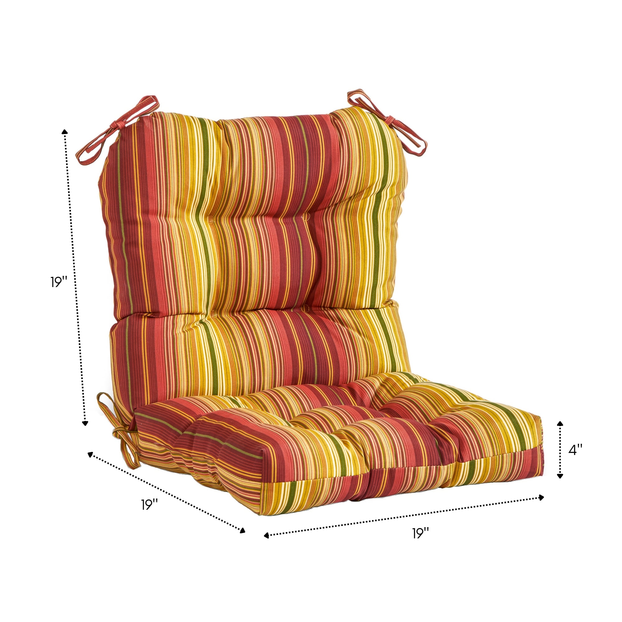 Greendale Home Fashions Kinnabari Stripe Outdoor Dining Chair Cushion (2-Pack)
