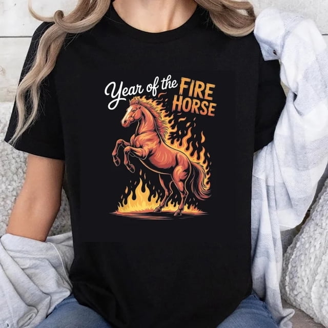 Playera 100% Algodón Año del Caballo de Fuego para Mujer