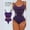 Purple, variant on Womens Thong Shapewear, Tummy Control Tight Fit Seamless Shaper Bra Compression Support Bodysuit Dark Blue L