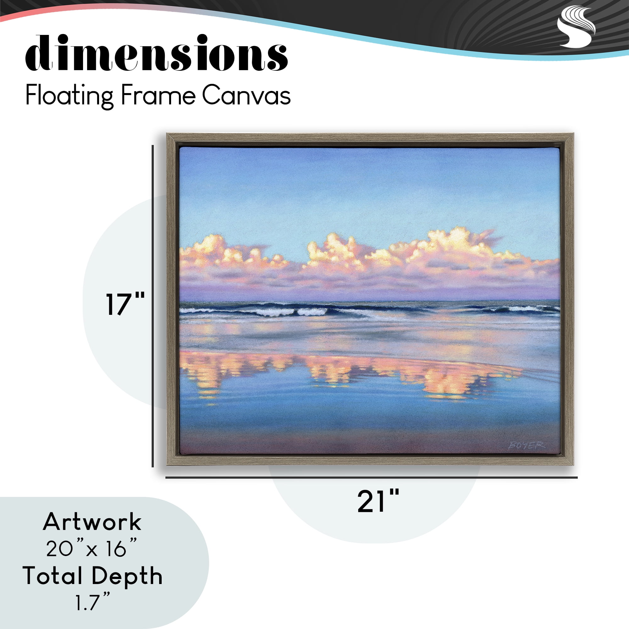 Stupell Industries Cloud Illusions Reflection Brown Framed Floater Canvas Wall Art, design by Susy Boyer