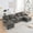 Dark Gray + Wood + Synthetic Wood + 4 Seat + Modern, variant on 124" U-Shaped Cloud Sectional Sofa with Chenille Fabric, Console & Cup Holders, Comfortable Seating