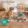 thumbnail image 4 of ODIKA 6'x9' Ultra-Soft Area Rug, Hallway Wide Taupe Boho Southwestern Fret Border Hallways Entry None Washable, Bare feet friendly, Silk-Touch for Guest Room, Bedroom, 4 of 7