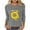 Gray, variant on Fall Fashion Must Haves Women's Ribbed Knit Top 3/4 Sleeve Round Neck with Floral Print Design Tees Tshirts Blouse for Date Night Women Fall Clothes