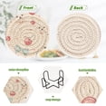 thumbnail image 4 of Haosy Set of 6 Drink Woven Coaster with Holder Heat Resistant Non-Slip Bar Coasters 4 Inches Cute Dogs Cherry Bow, 4 of 7