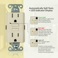 thumbnail image 3 of Faith 15A GFCI Outlets, Slim, Tamper-Resistant GFI Receptacles with Wall Plate, Lt Almond, 10-Pk, 3 of 6