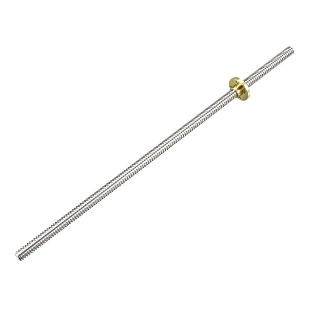 Uxcell 0.2'’ x0.08''x0.47'' Tornillo con tuerca de cobre para impresora 3D tono plateado de acero inoxidable 1pcs 11.81" x 0.08" x 0.16" 1