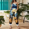 thumbnail image 5 of Cotton-Linen Jumpsuits For Women Casual Loose Summer Rompers Wide Leg Bib Overall with Pockets Womens Pants, 5 of 5