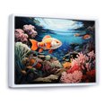 thumbnail image 2 of Designart "Reef Depths Underwater Coral art painting V" Coral Floater Framed Canvas Wall Art, 2 of 7