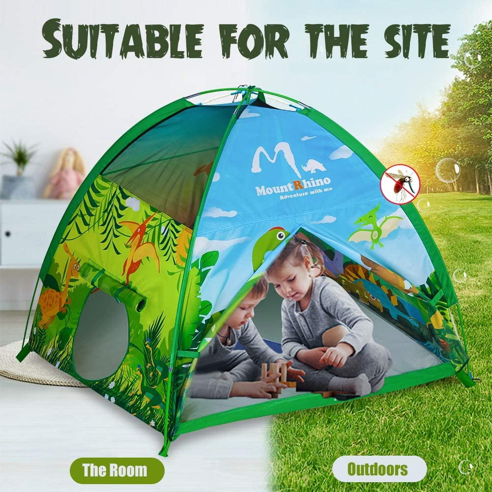Dinosaur MELANIES POWER Kids Play Tent 48”x48”x42”Cartoon Design Children Playhouse for Kids Indoor and Outdoor Camping Playground 