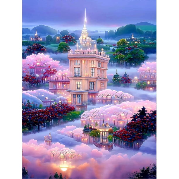 Diamond Painting, 5D Diamond Painting Kits for Adults, DIY Full Drill Embroidery Cross Stitch Crystal Rhinestone Paintings Pictures for Home Wall Art