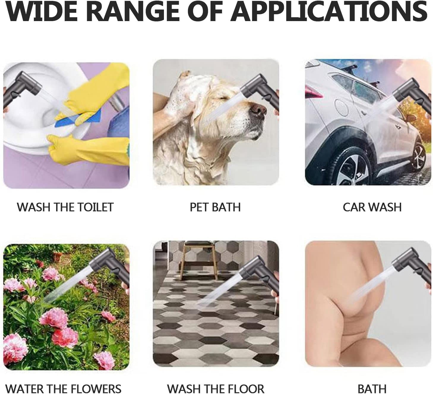 HPZZ 1-In-2-Out Dual Control Valve, 2023 New Hand Held Bidet Sprayer for Toilet, Mini Toilet Faucet Sprayer Kit Butt Washer, for Washing Machine and Toilet.