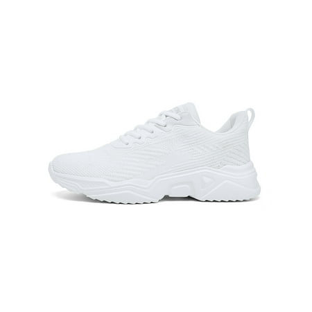 

Rotosw Womens Mens Athletic Shoes Knit Upper Sneakers Fitness Workout Running Lightweight Sports Trainers Outdoor Breathable White 6