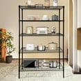 thumbnail image 2 of Heavy Duty 5-Tier Wire Shelving Adjustable Shelves Unit Metal Storage Rack Flat for Laundry Kitchen Pantry Garage Closet Organization (Black, 47.1" L x 17.6" W x 72.2" H), 2 of 7