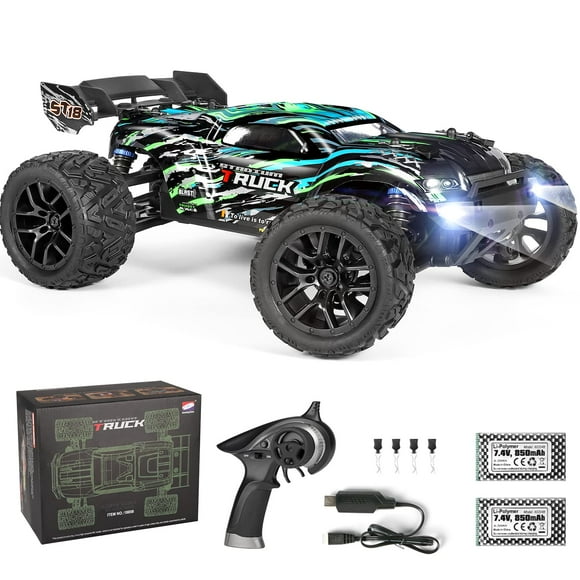 HAIBOXING Voitures RC Hailstorm, 36+KM/H Haute Vitesse 4WD Échelle 1:18 Truggy Étanche Télécommande Camion Monstre Tout-Terrain avec Deux Batteries Rechargeables, Jouets Tout-Terrain pour Enfa