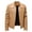 Khaki, variant on Men's Leather Jacket Motorcycle Windproof Lightweight Comfortable Stylish Outerwear for Casual Daily Wear