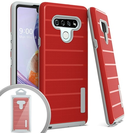 MUNDAZE LG Stylo 6 Case Cover Fusion Series Hybrid Red