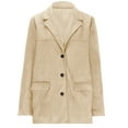 thumbnail image 6 of Feancey Women's Faux Suede Jacket Single Breasted Casual Blazers Fall Winter Long Sleeve Notch Lapel Suit Jackets Vintage Outwear Khaki M, 6 of 9