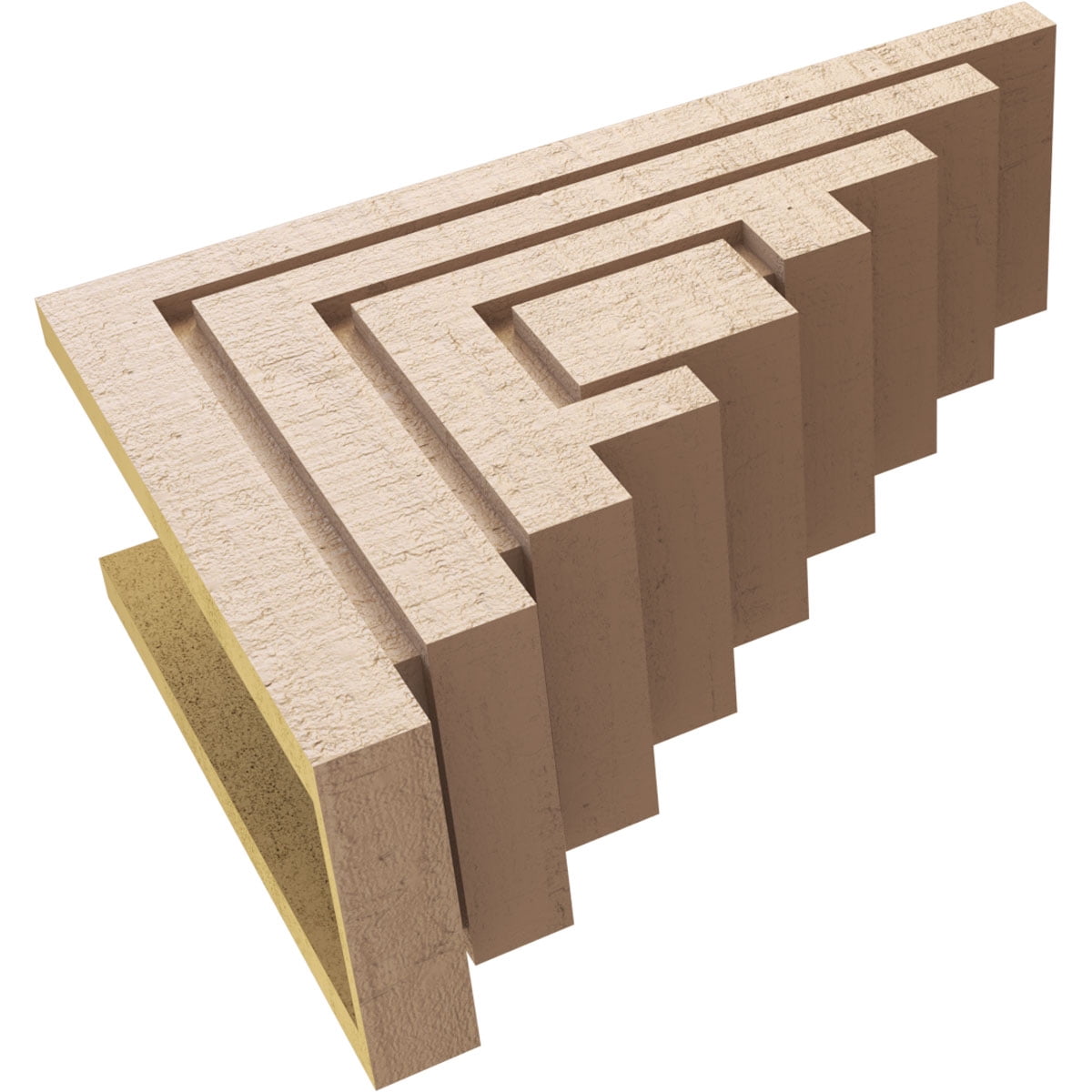 7"W x 21"D x 14"H Classic Landon Rough Cedar Woodgrain TimberThane Corbel, Primed Tan