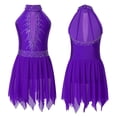 thumbnail image 3 of Niños Niñas Gimnasia Rítmica Ballet Jersey patinaje artístico vestido de baile falda tutú brillante Rhinestone traje lírico Ropa de baile, 3 of 5
