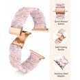 thumbnail image 2 of Correa de resina Upeak para Apple Watch Correa 41mm 40mm 38mm, Reemplazo liviano para correa de iWatch Mujeres Hombres, Pulsera de eslabones para Apple Watch Series 8/7/6/5/4/3/2/1/SE2/SE, Flor Rosa, 2 of 5