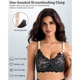 thumbnail image 4 of Momfree Plus Size  Lace Nursing Bra for Breastfeeding, Black, XXL, 4 of 9