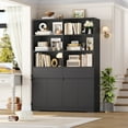 thumbnail image 2 of Hiphuta 69"H Modern Bookcases with Doors & Drawers, Large Wooden Display Shelf for Home Office, Wooden Storage Bookshelf for Living Room, Black, 2 of 7