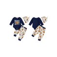 thumbnail image 2 of RUINIXCW Western Baby Boy Cowboy Outfit My First Rodeo Newborn Baby Boy Hospital Coming Home Clothes Infant Highland Cow Print Long Sleeve Romper and Pants Hat Set, 2 of 9