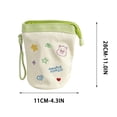 thumbnail image 2 of Large Capacity Folding Pencil Case, Cylinder Stand-Up Pen Pouch with Flip Top, Canvas Stationery Organizer Bag for Office Travel and Daily Use, 2 of 7