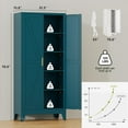 thumbnail image 2 of Tall Kitchen Pantry Storage Cabinet,Metal Blue Cabinets With Doors and Adjustable Shelves,Garage Storage Cabinets,Large Steel Shop Cabinet With Lock,Lockable Tool Cupboard For Living Room (Blue), 2 of 17