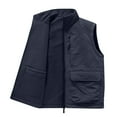 thumbnail image 3 of LOVZFMLL Jackets for Men's Thin Workwear Solid Color Stand Collar Sleeveless Jacket Tank, 3 of 5