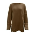 thumbnail image 5 of Pullover Sweaters for Women 2025 Long Sleeve Crewneck Oversized Casual Plain Sweater Tops Fall Winter Outfits, 5 of 6