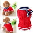 thumbnail image 2 of YUEHAO Dog Sweaters for Small Dogs Navy Pet Dog Cat Sweater Turtleneck Knitted Dog Sweater - Classic Cable Knit Dog Jumper Coat, Warm Pet Winter Clothes Small Dog Sweater (Red, XXS), 2 of 7